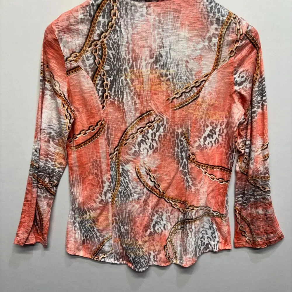 David Cline Women Blouse Top Button Down Shirt Size Small D123 -24